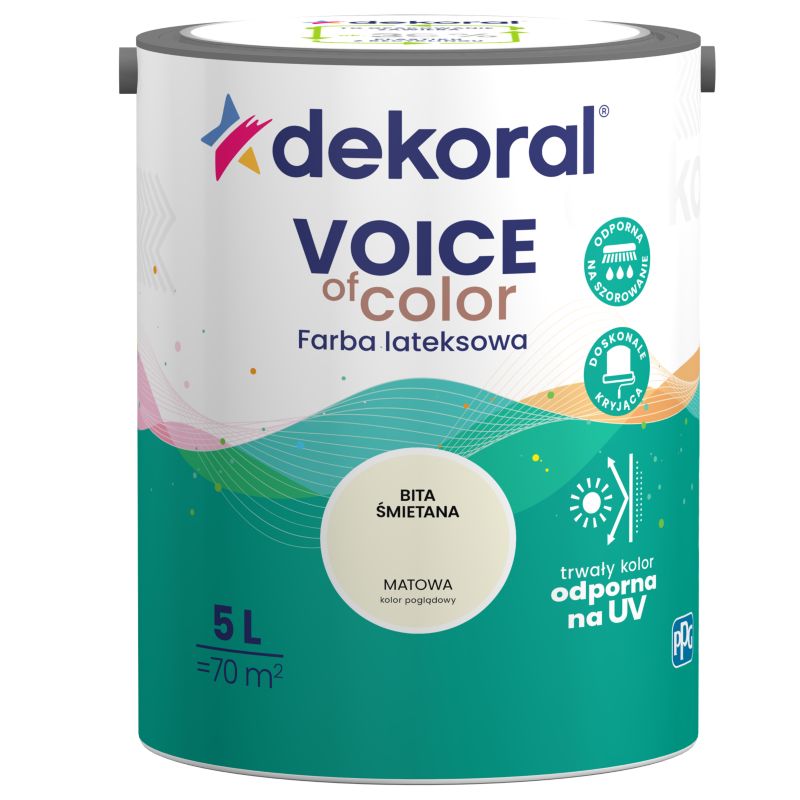 Farba kolorowa Dekoral Voice of Color bita śmietana 5 l