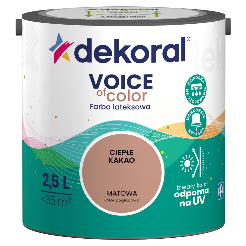 Farba kolorowa Dekoral Voice of Color ciepłe kakao 2,5 l