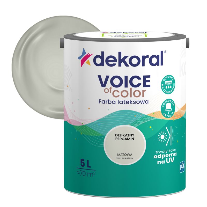 Farba kolorowa Dekoral Voice of Color delikatny pergamin 5 l