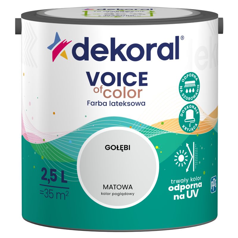 Farba kolorowa Dekoral Voice of Color gołębi 2,5 l