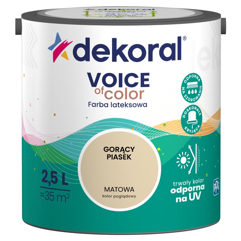 Farba kolorowa Dekoral Voice of Color gorący piasek 2,5 l