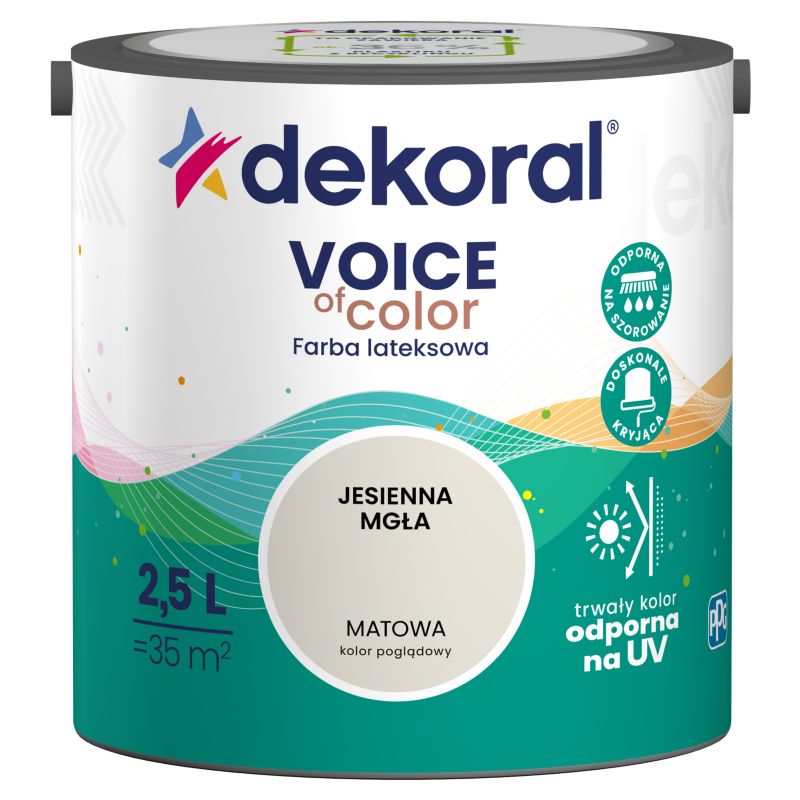 Farba kolorowa Dekoral Voice of Color jesienna mgła 2,5 l