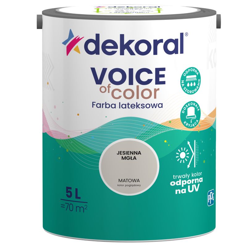 Farba kolorowa Dekoral Voice of Color jesienna mgła 5 l