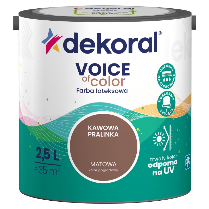 Farba kolorowa Dekoral Voice of Color kawowa pralinka 2,5 l