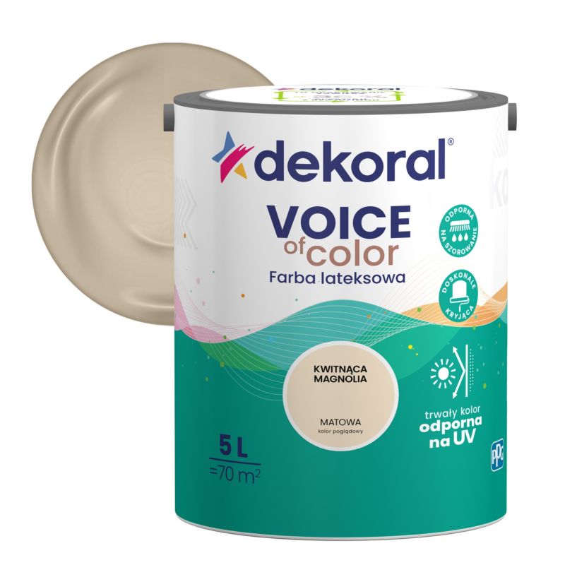 Farba kolorowa Dekoral Voice of Color kwitnąca magnolia 5 l