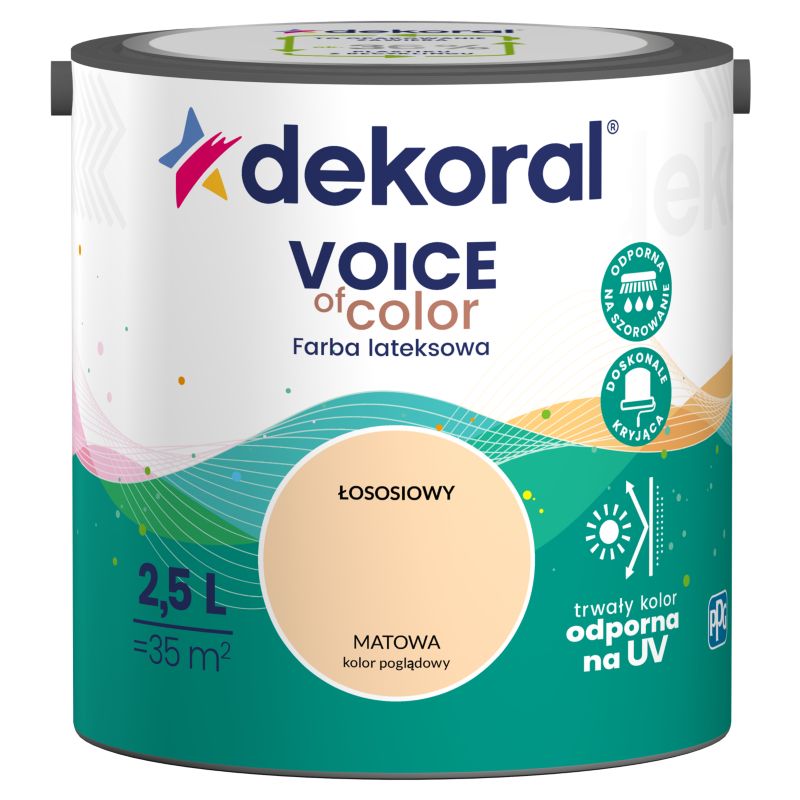 Farba kolorowa Dekoral Voice of Color łososiowy 2,5 l