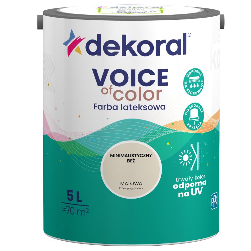 Farba kolorowa Dekoral Voice of Color minimalistyczny beż 5 l
