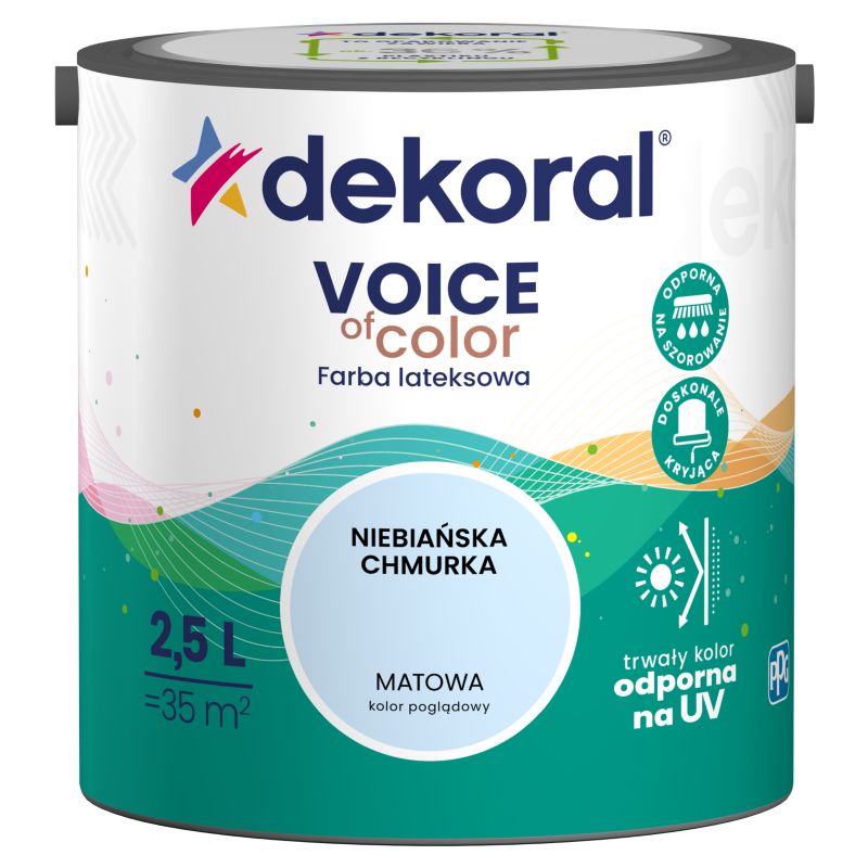 Farba kolorowa Dekoral Voice of Color niebiańska chmurka 2,5 l