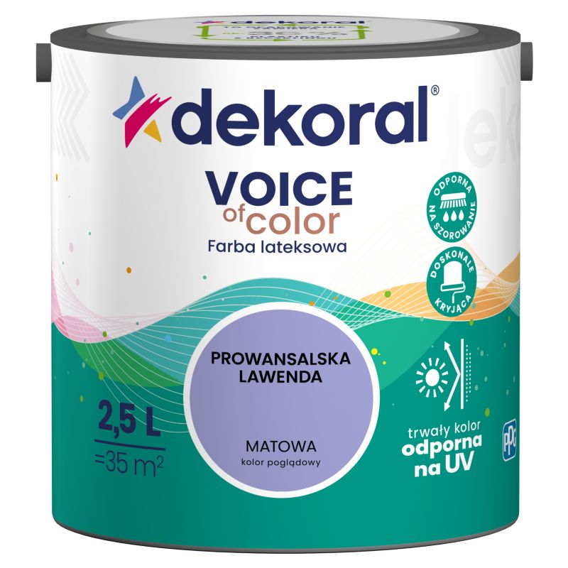 Farba kolorowa Dekoral Voice of Color prowansalska lawenda 2,5 l