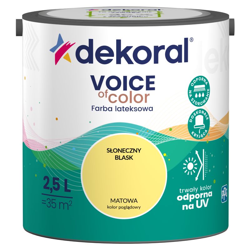 Farba kolorowa Dekoral Voice of Color słoneczny blask 2,5 l