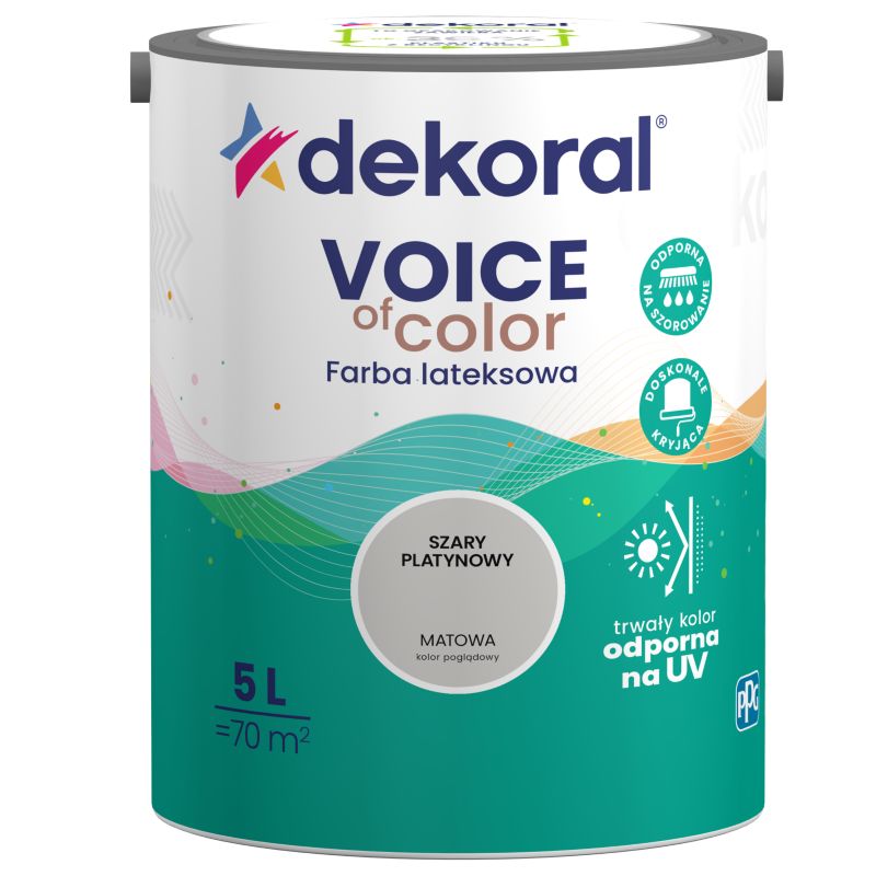 Farba kolorowa Dekoral Voice of Color szary platynowy 5 l