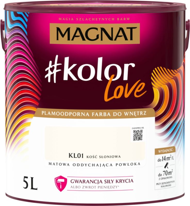 Farba kolorowa Magnat #kolorLove KL01 kość słoniowa 5 l