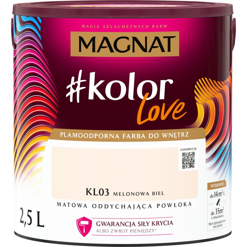 Farba kolorowa Magnat #kolorLove KL03 melonowa biel 2,5 l