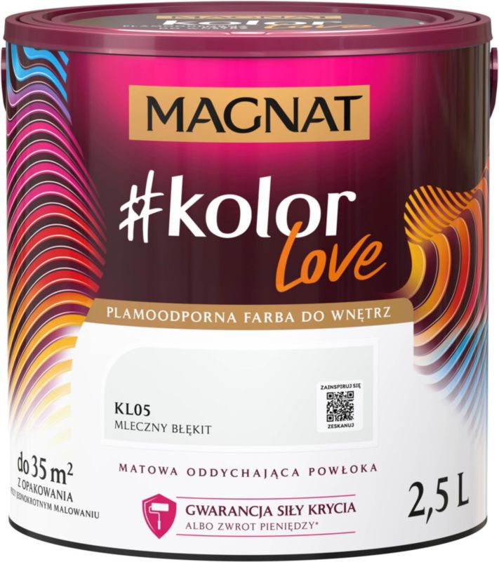 Farba kolorowa Magnat #kolorLove KL05 mleczny błękit 2,5 l