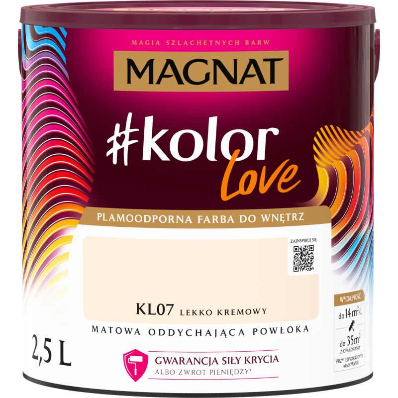 Farba kolorowa Magnat #kolorLove KL07 lekko kremowy 2,5 l