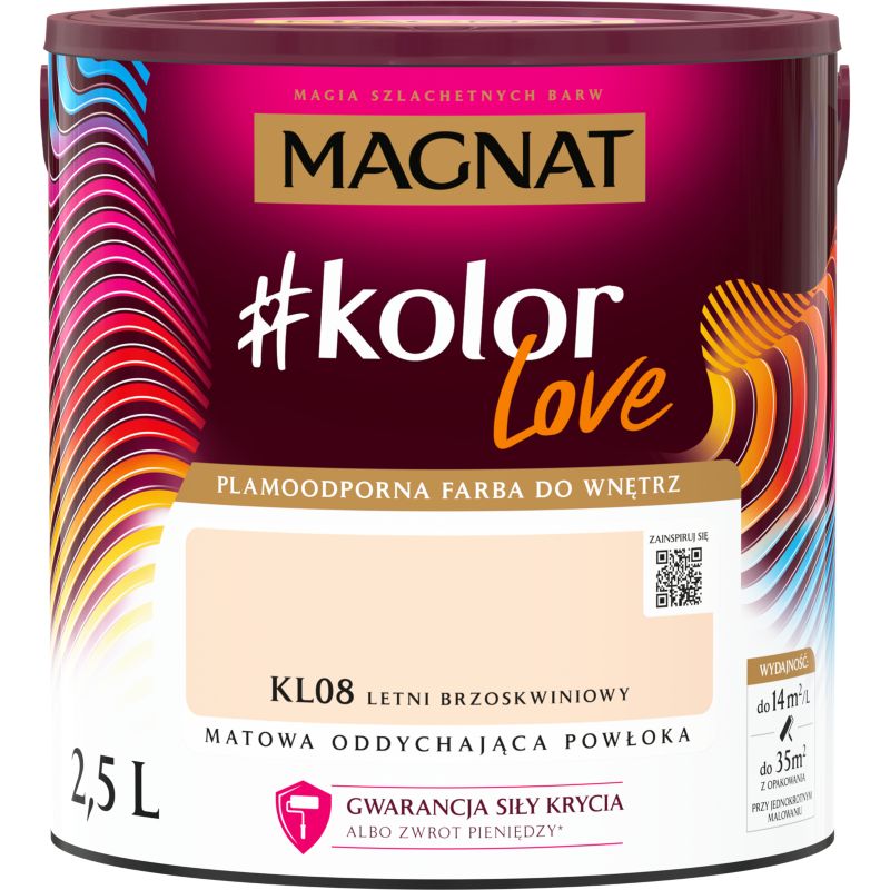 Farba kolorowa Magnat #kolorLove KL08 letni brzoskwiniowy 2,5 l