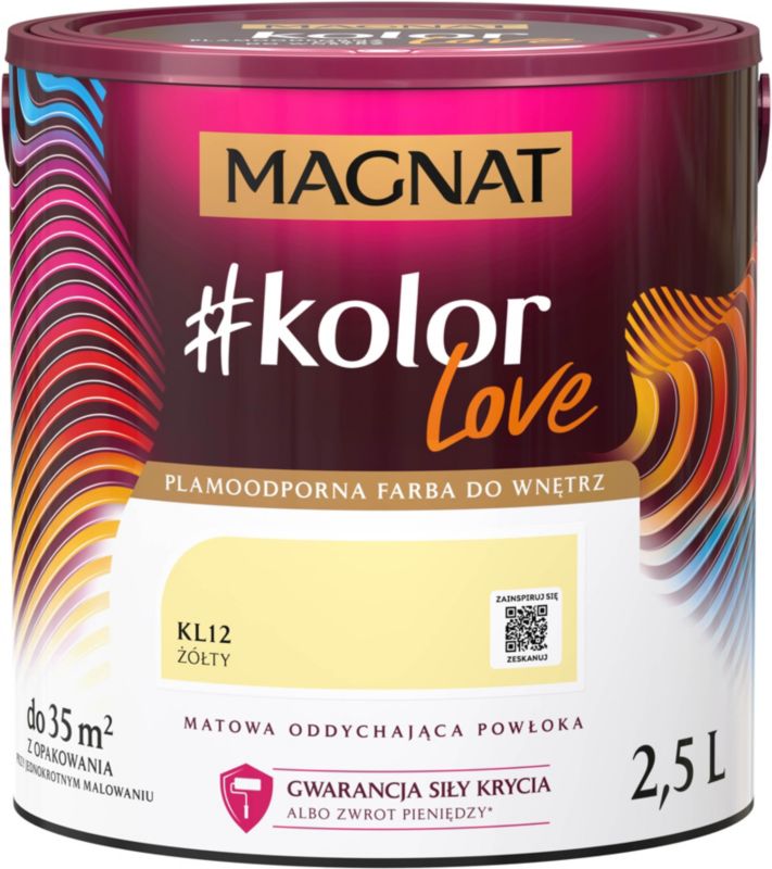 Farba kolorowa Magnat #kolorLove KL12 żółty 2,5 l