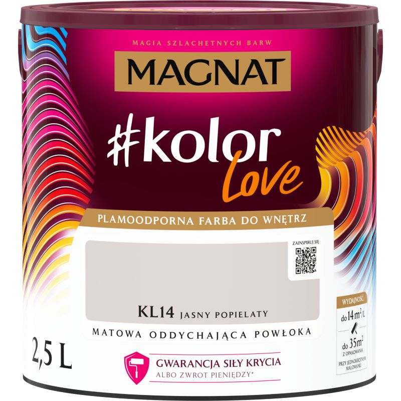 Farba kolorowa Magnat #kolorLove KL14 jasny popielaty 2,5 l
