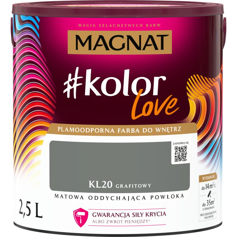 Farba kolorowa Magnat #kolorLove KL20 grafitowy 2,5 l