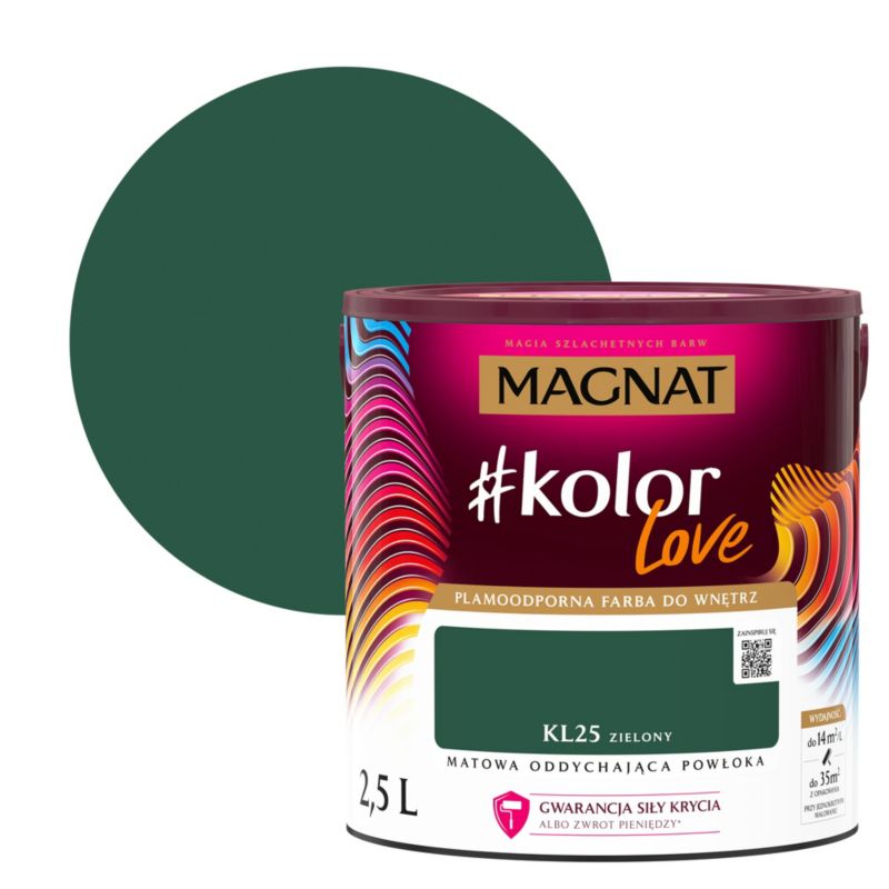 Farba kolorowa Magnat #kolorLove KL25 zielony 2,5 l