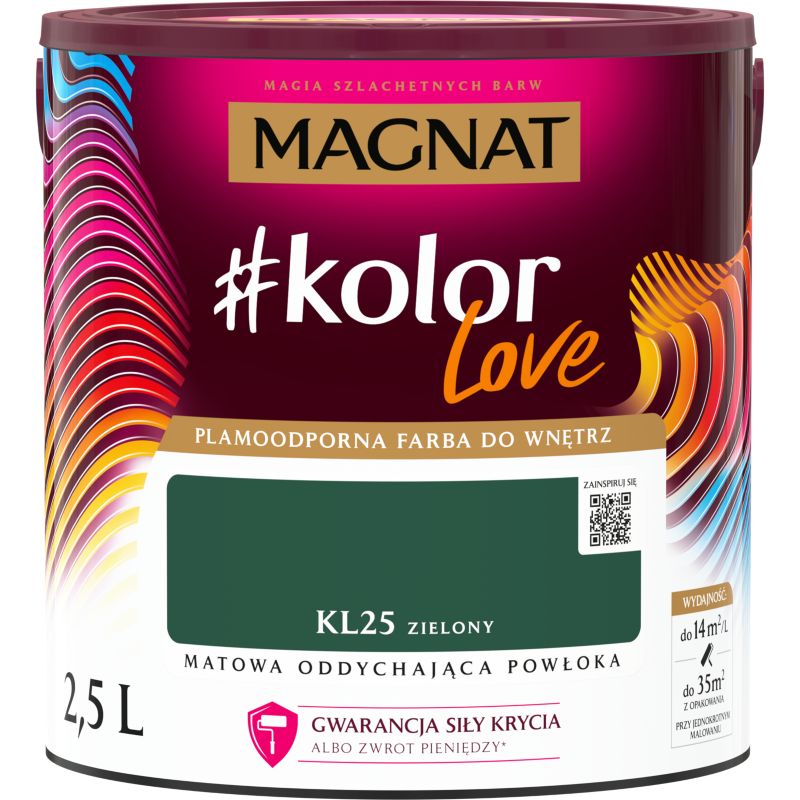 Farba kolorowa Magnat #kolorLove KL25 zielony 2,5 l