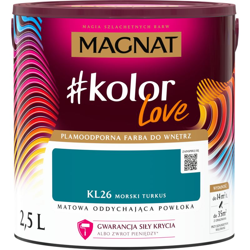 Farba kolorowa Magnat #kolorLove KL26 morski turkus 2,5 l