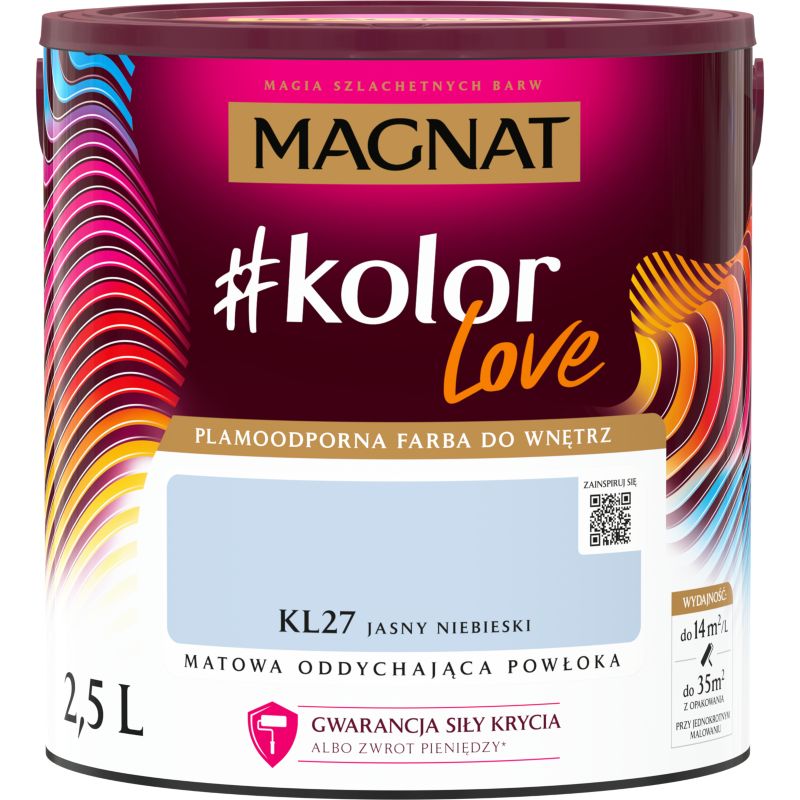 Farba kolorowa Magnat #kolorLove KL27 jasny niebieski 2,5 l