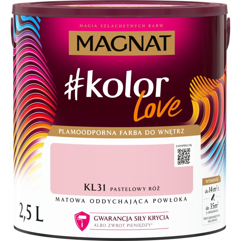 Farba kolorowa Magnat #kolorLove KL31 pastelowy róż 2,5 l