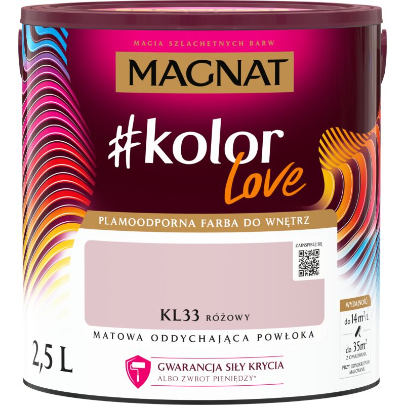 Farba kolorowa Magnat #kolorLove KL33 różowy 2,5 l