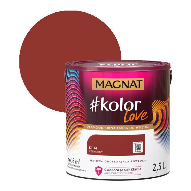 Farba kolorowa Magnat #kolorLove KL34 czerwony 2,5 l