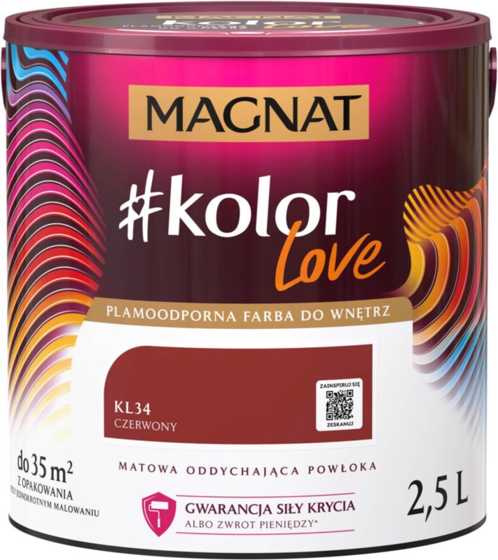 Farba kolorowa Magnat #kolorLove KL34 czerwony 2,5 l