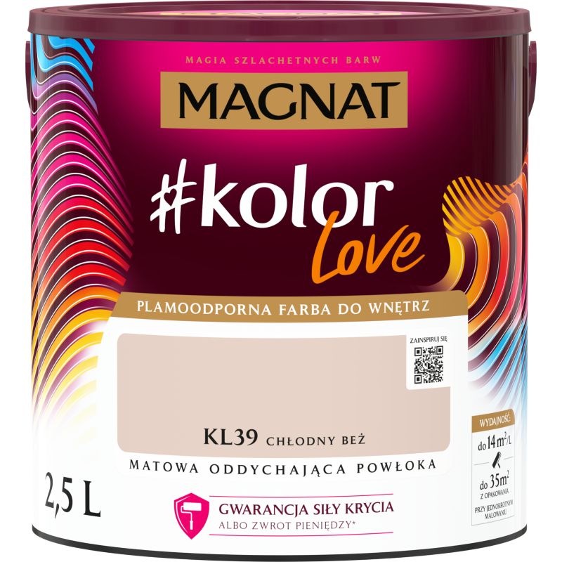 Farba kolorowa Magnat #kolorLove KL39 chłodny beż 2,5 l