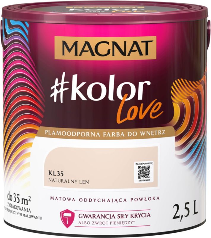 Farba kolorowa Magnat #kolorLove naturalny len 2,5 l