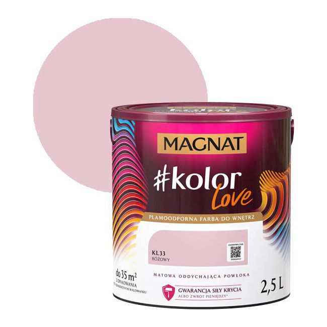 Farba kolorowa Magnat #kolorLove różowy 2,5 l