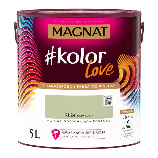 Farba kolorowa plamoodporna Magnat #kolorLove KL24 oliwkowy 5 l
