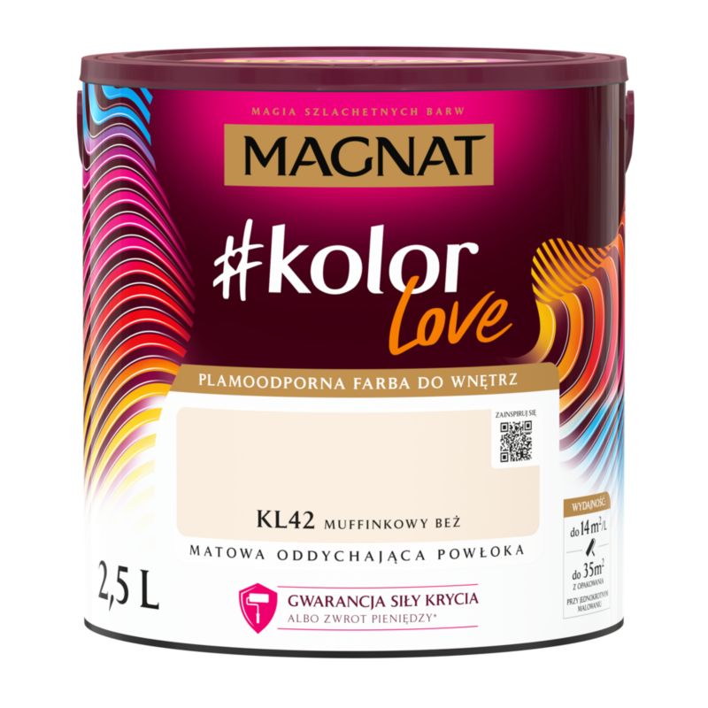 Farba kolorowa plamoodporna Magnat #kolorLove KL42 muffinkowy beż 2,5 l