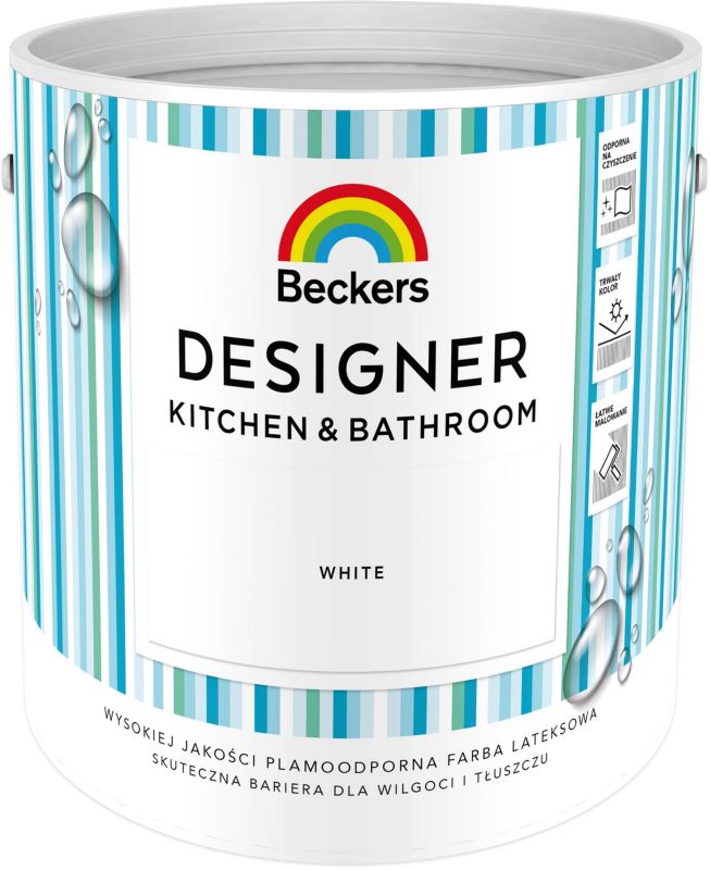 Farba lateksowa Beckers Designer Kitchen & Bathroom white 2.5 l