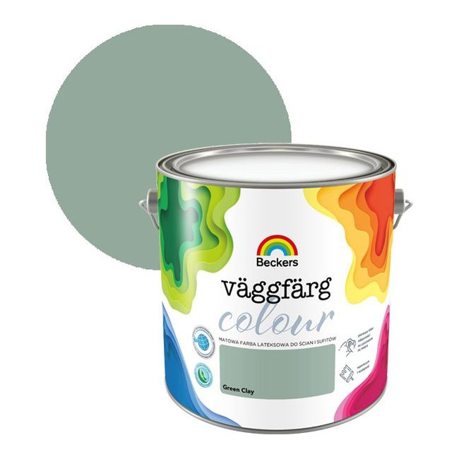 Farba lateksowa Beckers Vaggfarg Colour green clay 2,5 l