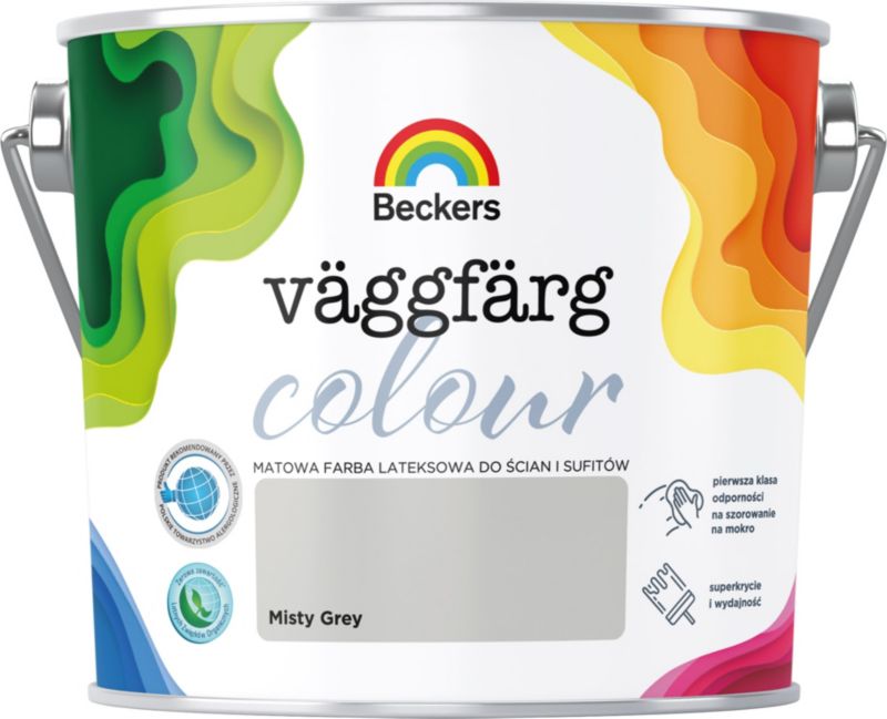Farba lateksowa Beckers Vaggfarg Colour misty grey 2,5 l
