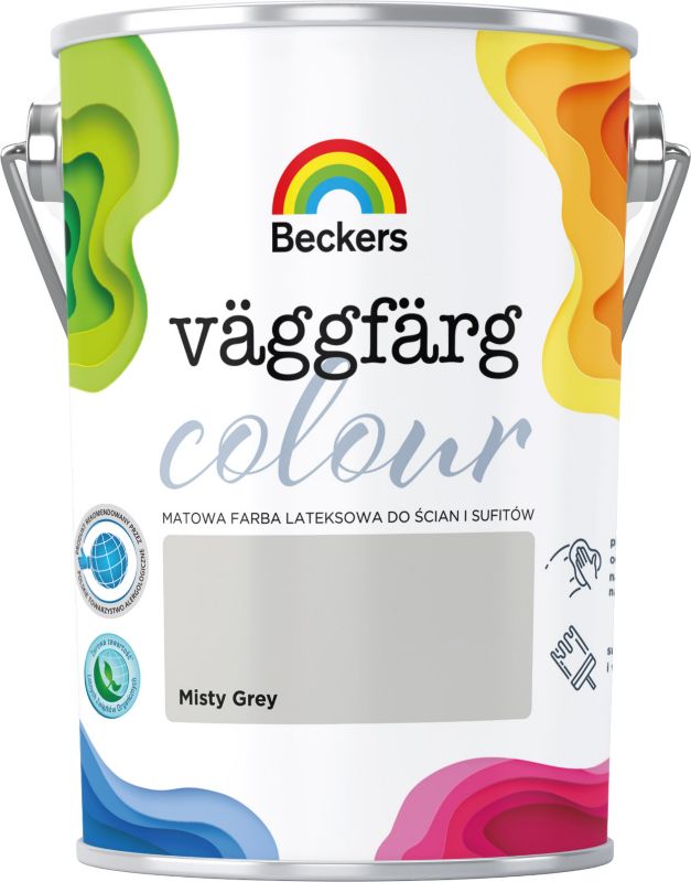 Farba lateksowa Beckers Vaggfarg Colour misty grey 5 l