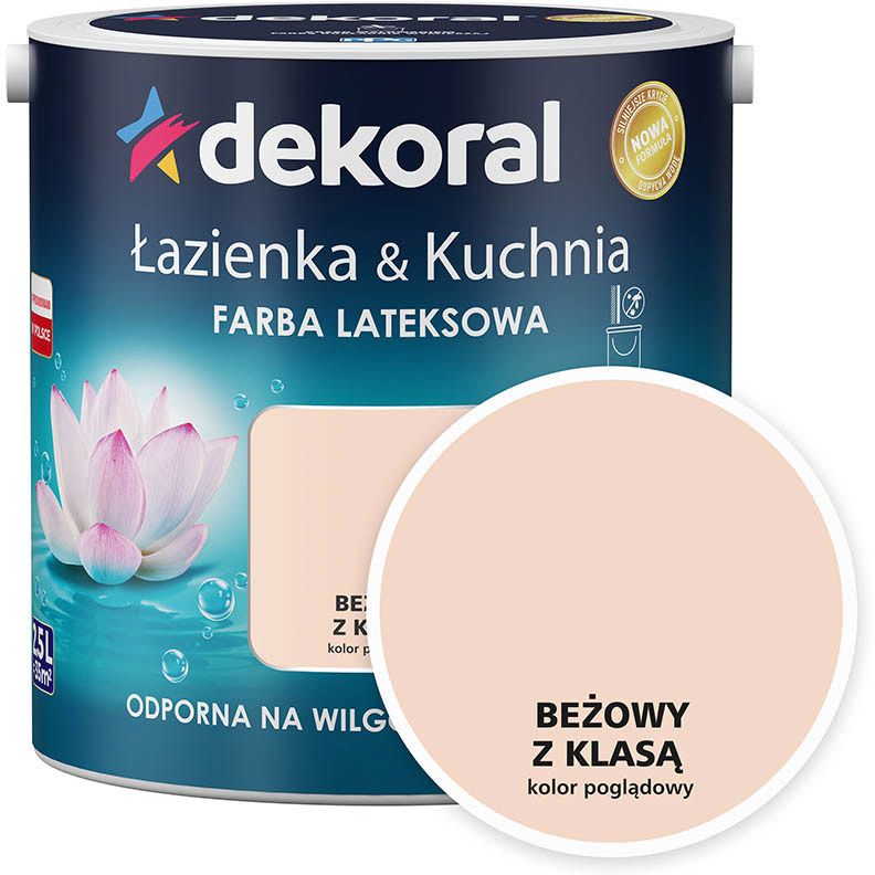 Farba lateksowa Dekoral Łazienka i Kuchnia beżowy z klasą 2,5 l