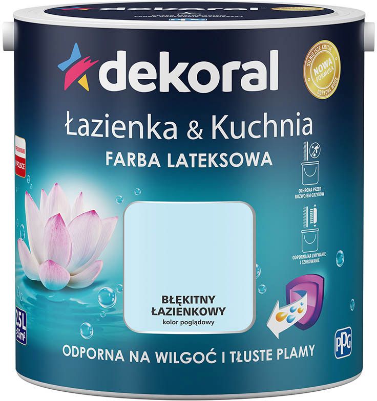 Farba lateksowa Dekoral Łazienka i Kuchnia błękit łazienkowy 2,5 l