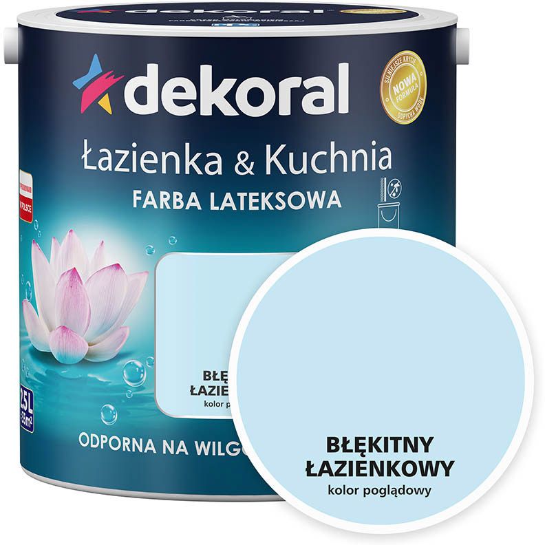 Farba lateksowa Dekoral Łazienka i Kuchnia błękit łazienkowy 2,5 l