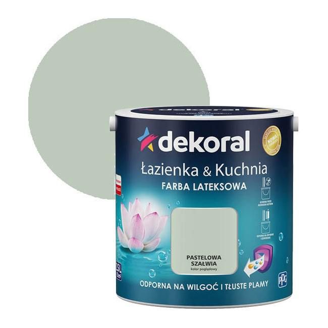 Farba lateksowa Dekoral Łazienka i Kuchnia pastelowa szałwia 2,5 l
