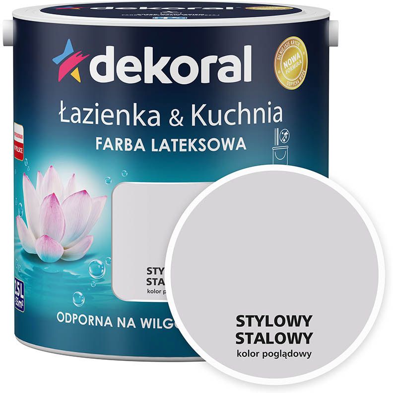 Farba lateksowa Dekoral Łazienka i Kuchnia stylowy stalowy 2,5 l