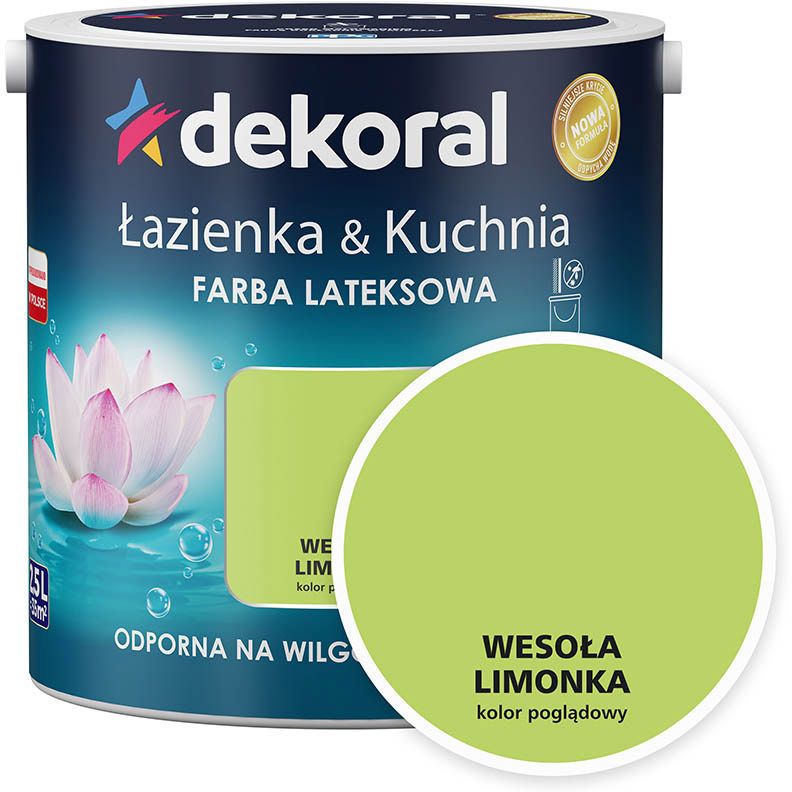 Farba lateksowa Dekoral Łazienka i Kuchnia wesoła limonka 2,5 l