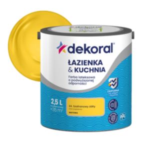 Farba lateksowa Dekoral Łazienka i Kuchnia żółty szafranowy 2,5 l