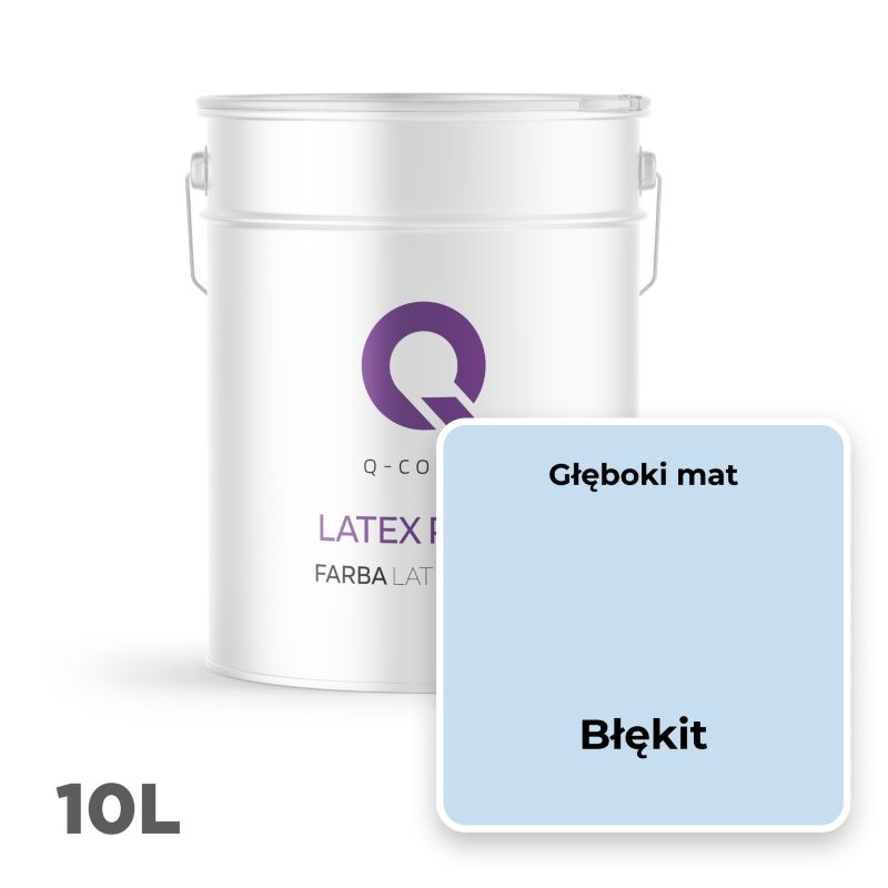 Farba Lateksowa Do Ścian i Sufitów Q-Cover Błękit H0169 Głęboki Mat 10L