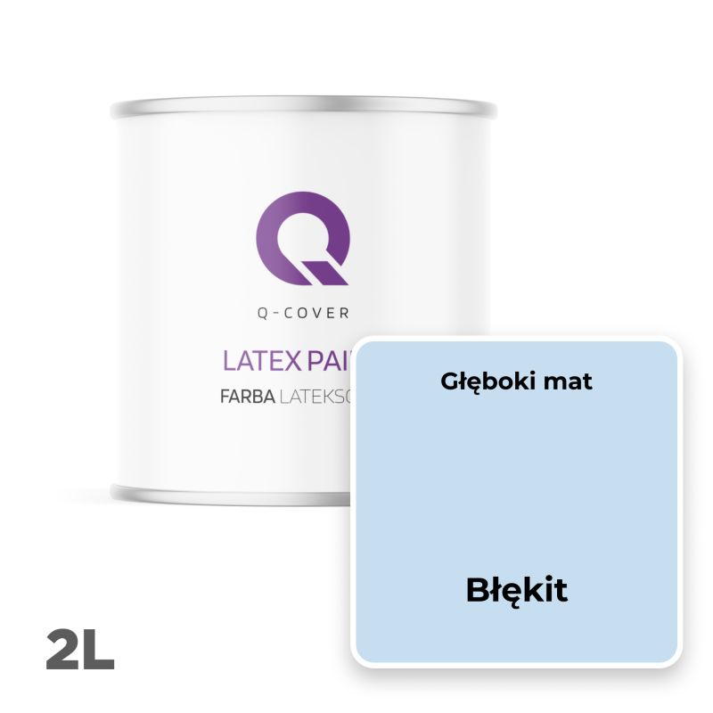 Farba Lateksowa Do Ścian i Sufitów Q-Cover Błękit H0169 Głęboki Mat 2L