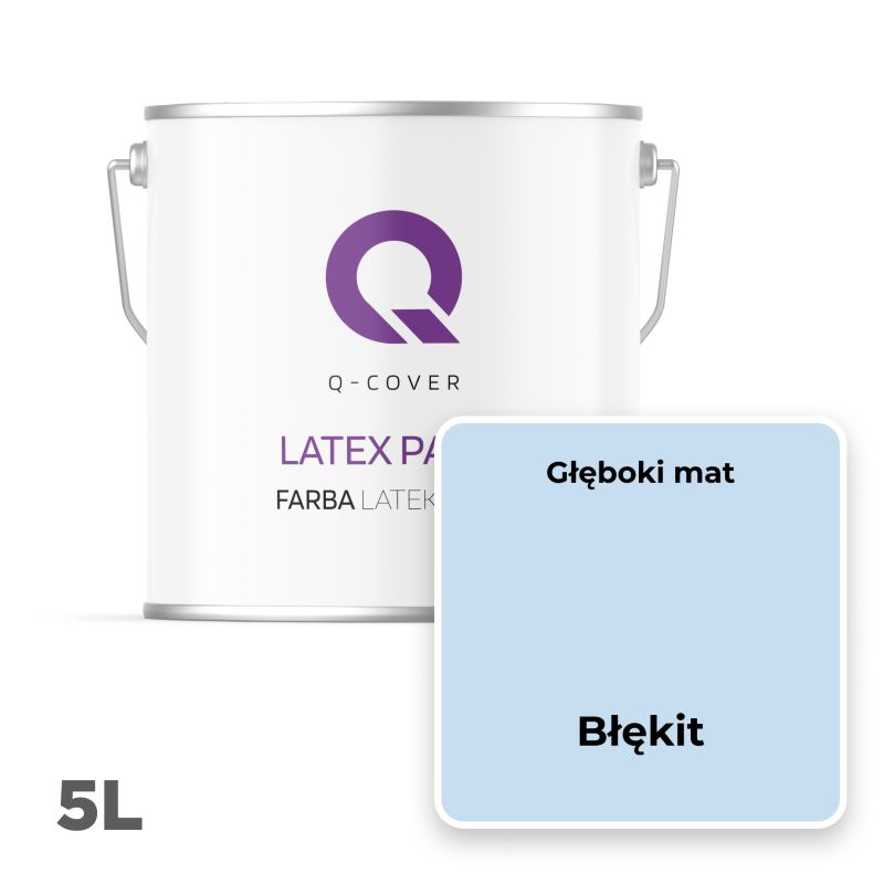 Farba Lateksowa Do Ścian i Sufitów Q-Cover Błękit H0169 Głęboki Mat 5L